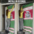 Suriname Christmas Door Cover with Red-Green Knit Pattern, Yellow Star, and Santa Leopard Motif - Wonder Print Shop