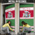 Suriname Christmas Door Cover with Red-Green Knit Pattern, Yellow Star, and Santa Leopard Motif - Wonder Print Shop