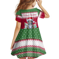 Suriname Christmas Family Matching Mermaid Dress and Hawaiian Shirt with Red-Green Knit Pattern, Yellow Star, and Santa Leopard Motif - Wonder Print Shop