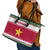 Suriname Christmas Leather Tote Bag with Red-Green Knit Pattern, Yellow Star, and Santa Leopard Motif - Wonder Print Shop