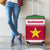 Suriname Christmas Luggage Cover with Red-Green Knit Pattern, Yellow Star, and Santa Leopard Motif - Wonder Print Shop