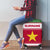 Suriname Christmas Luggage Cover with Red-Green Knit Pattern, Yellow Star, and Santa Leopard Motif - Wonder Print Shop