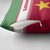 Suriname Christmas Pillow Cover with Red-Green Knit Pattern, Yellow Star, and Santa Leopard Motif - Wonder Print Shop
