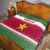 Suriname Christmas Quilt with Red-Green Knit Pattern, Yellow Star, and Santa Leopard Motif - Wonder Print Shop