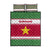 Suriname Christmas Quilt Bed Set with Red-Green Knit Pattern, Yellow Star, and Santa Leopard Motif - Wonder Print Shop