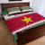 Suriname Christmas Quilt Bed Set with Red-Green Knit Pattern, Yellow Star, and Santa Leopard Motif - Wonder Print Shop