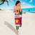 Suriname Christmas Sarong with Red-Green Knit Pattern, Yellow Star, and Santa Leopard Motif - Wonder Print Shop