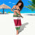 Suriname Christmas Sarong with Red-Green Knit Pattern, Yellow Star, and Santa Leopard Motif - Wonder Print Shop