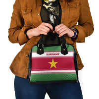 Suriname Christmas Shoulder Handbag with Red-Green Knit Pattern, Yellow Star, and Santa Leopard Motif - Wonder Print Shop