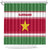 Suriname Christmas Shower Curtain with Red-Green Knit Pattern, Yellow Star, and Santa Leopard Motif - Wonder Print Shop