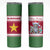 Suriname Christmas Skinny Tumbler with Red-Green Knit Pattern, Yellow Star, and Santa Leopard Motif - Wonder Print Shop