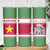 Suriname Christmas Skinny Tumbler with Red-Green Knit Pattern, Yellow Star, and Santa Leopard Motif - Wonder Print Shop