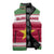 Suriname Christmas Sleeveless Puffer Jacket with Red-Green Knit Pattern, Yellow Star, and Santa Leopard Motif - Wonder Print Shop