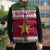 Suriname Christmas Sleeveless Puffer Jacket with Red-Green Knit Pattern, Yellow Star, and Santa Leopard Motif - Wonder Print Shop