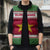 Suriname Christmas Sleeveless Puffer Jacket with Red-Green Knit Pattern, Yellow Star, and Santa Leopard Motif - Wonder Print Shop