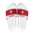 Suriname Christmas Slide Sandals with Red-Green Knit Pattern, Yellow Star, and Santa Leopard Motif - Wonder Print Shop