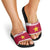 Suriname Christmas Slide Sandals with Red-Green Knit Pattern, Yellow Star, and Santa Leopard Motif - Wonder Print Shop