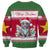 Suriname Christmas Sweatshirt with Red-Green Knit Pattern, Yellow Star, and Santa Leopard Motif - Wonder Print Shop