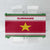 Suriname Christmas Tablecloth with Red-Green Knit Pattern, Yellow Star, and Santa Leopard Motif - Wonder Print Shop