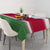 Suriname Christmas Tablecloth with Red-Green Knit Pattern, Yellow Star, and Santa Leopard Motif - Wonder Print Shop