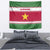 Suriname Christmas Tapestry with Red-Green Knit Pattern, Yellow Star, and Santa Leopard Motif - Wonder Print Shop