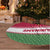 Suriname Christmas Tree Skirt with Red-Green Knit Pattern, Yellow Star, and Santa Leopard Motif - Wonder Print Shop