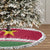 Suriname Christmas Tree Skirt with Red-Green Knit Pattern, Yellow Star, and Santa Leopard Motif - Wonder Print Shop