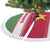 Suriname Christmas Tree Skirt with Red-Green Knit Pattern, Yellow Star, and Santa Leopard Motif - Wonder Print Shop