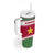 Suriname Christmas Tumbler With Handle with Red-Green Knit Pattern, Yellow Star, and Santa Leopard Motif - Wonder Print Shop