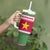 Suriname Christmas Tumbler With Handle with Red-Green Knit Pattern, Yellow Star, and Santa Leopard Motif - Wonder Print Shop