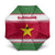Suriname Christmas Umbrella with Red-Green Knit Pattern, Yellow Star, and Santa Leopard Motif - Wonder Print Shop