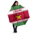 Suriname Christmas Umbrella with Red-Green Knit Pattern, Yellow Star, and Santa Leopard Motif - Wonder Print Shop
