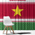 Suriname Christmas Window Curtain with Red-Green Knit Pattern, Yellow Star, and Santa Leopard Motif - Wonder Print Shop