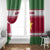 Suriname Christmas Window Curtain with Red-Green Knit Pattern, Yellow Star, and Santa Leopard Motif - Wonder Print Shop