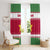 Suriname Christmas Window Curtain with Red-Green Knit Pattern, Yellow Star, and Santa Leopard Motif - Wonder Print Shop