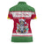 Suriname Christmas Women Polo Shirt with Red-Green Knit Pattern, Yellow Star, and Santa Leopard Motif - Wonder Print Shop