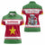 Suriname Christmas Women Polo Shirt with Red-Green Knit Pattern, Yellow Star, and Santa Leopard Motif - Wonder Print Shop