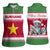 Suriname Christmas Women Sleeveless Polo Shirt with Red-Green Knit Pattern, Yellow Star, and Santa Leopard Motif - Wonder Print Shop