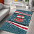 Syria Christmas Area Rug with National Flag Motif, Coat of Arms Eagle, and Festive Snowflake Pattern - Wonder Print Shop