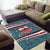 Syria Christmas Area Rug with National Flag Motif, Coat of Arms Eagle, and Festive Snowflake Pattern - Wonder Print Shop