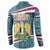 Syria Christmas Button Sweatshirt with National Flag Motif, Coat of Arms Eagle, and Festive Snowflake Pattern - Wonder Print Shop
