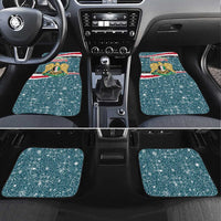 Syria Christmas Car Mats with National Flag Motif, Coat of Arms Eagle, and Festive Snowflake Pattern - Wonder Print Shop