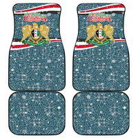 Syria Christmas Car Mats with National Flag Motif, Coat of Arms Eagle, and Festive Snowflake Pattern - Wonder Print Shop