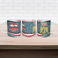 Syria Christmas Ceramic Mug with National Flag Motif, Coat of Arms Eagle, and Festive Snowflake Pattern - Wonder Print Shop