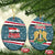 Syria Christmas Ceramic Ornament with National Flag Motif, Coat of Arms Eagle, and Festive Snowflake Pattern - Wonder Print Shop