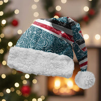 Syria Christmas Santa Hat with National Flag Motif, Coat of Arms Eagle, and Festive Snowflake Pattern - Wonder Print Shop