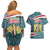 Syria Christmas Couples Matching Off Shoulder Short Dress and Hawaiian Shirt with National Flag Motif, Coat of Arms Eagle, and Festive Snowflake Pattern - Wonder Print Shop