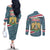 Syria Christmas Couples Matching Off The Shoulder Long Sleeve Dress and Long Sleeve Button Shirt with National Flag Motif, Coat of Arms Eagle, and Festive Snowflake Pattern - Wonder Print Shop