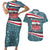 Syria Christmas Couples Matching Short Sleeve Bodycon Dress and Hawaiian Shirt with National Flag Motif, Coat of Arms Eagle, and Festive Snowflake Pattern - Wonder Print Shop
