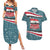 Syria Christmas Couples Matching Summer Maxi Dress and Hawaiian Shirt with National Flag Motif, Coat of Arms Eagle, and Festive Snowflake Pattern - Wonder Print Shop